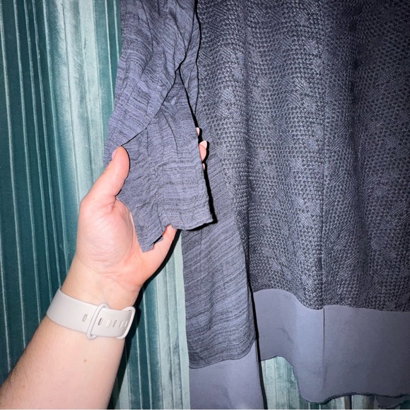 NOTATIONS | asymmetrical hem 3/4 sleeve top | dusty blue | XL - Picture 2 of 4